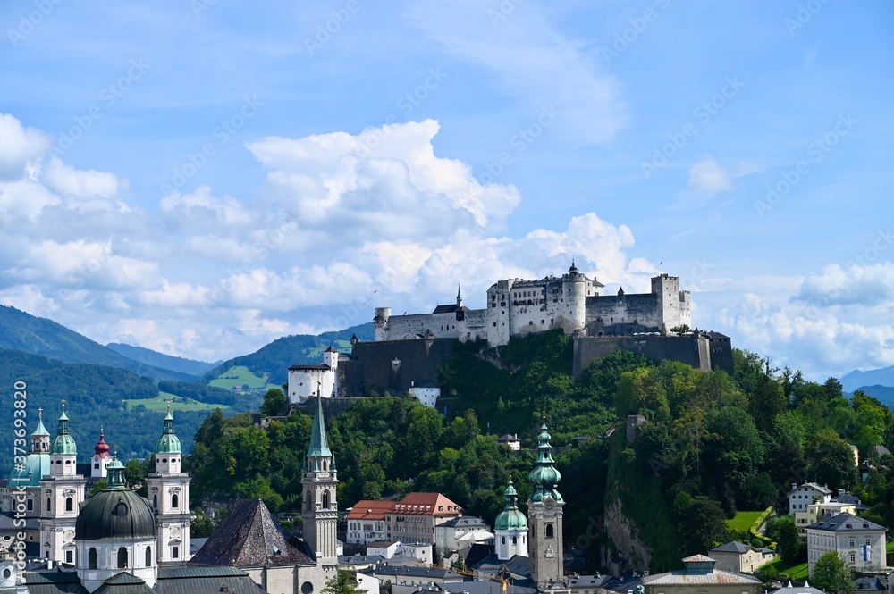 View of the city of Salzburg Austria.