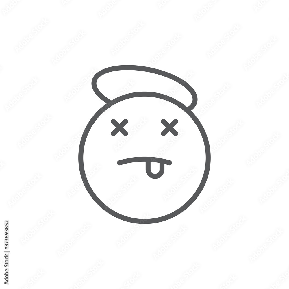 Dead emoticon vector icon symbol isolated on white background Dead emoticon vector icon symbol isolated on white background