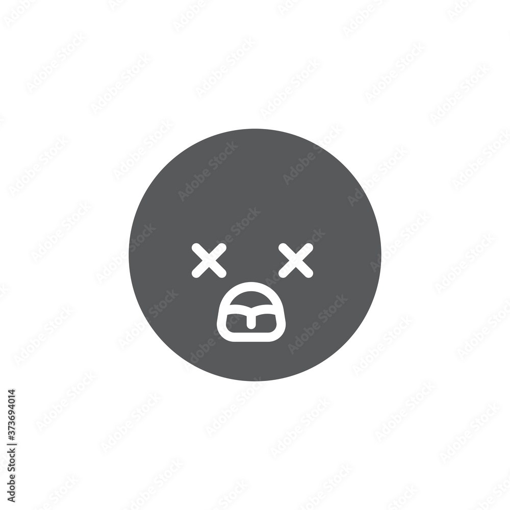Dead emoticon vector icon symbol isolated on white background Dead emoticon vector icon symbol isolated on white background