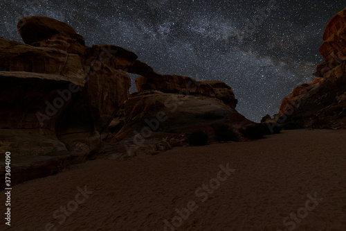 Milky way over the Wadi Rum desert