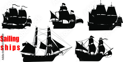 sailing ships set