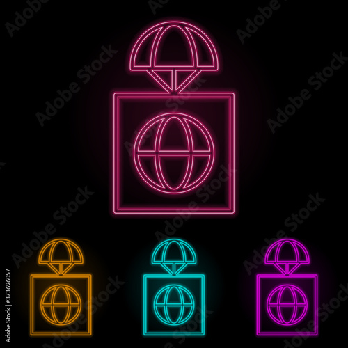 global premise color neon set. Simple thin line, outline vector of drones icons for ui and ux, website or mobile application