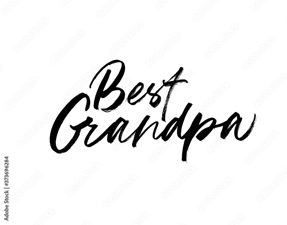Best Grandpa vector brush calligraphy. Happy Grandparents day greeting card. Hand drawn lettering for family holiday. Modern calligraphy isolated on white background. Typography for card, banner.