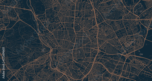 Detailed vector map of Madrid, Spain