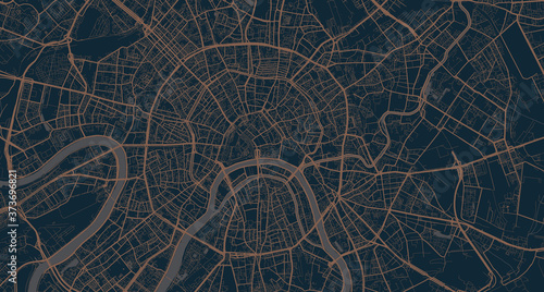 Detailed vector map of Moscow, Russia