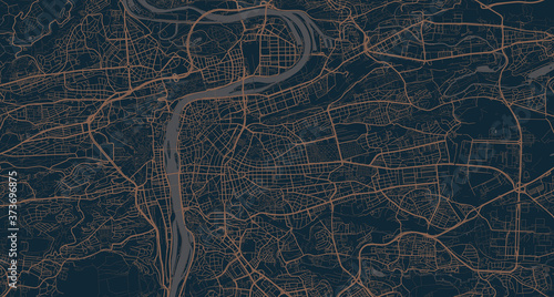 Detailed vector map of Prague, Czech Republic