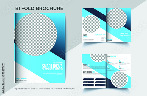 Corportate bi fold brochure template vector design