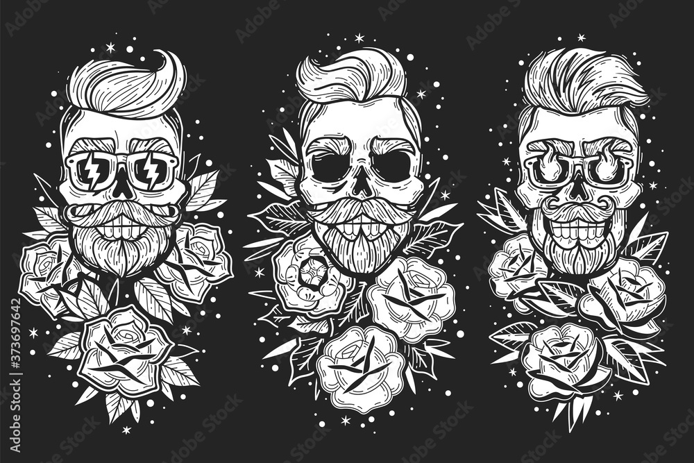 black white old school tattoo roses skulls emblems black white old school tattoo roses skulls emblems
