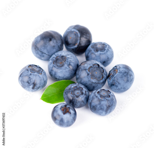 Blueberry on white background. Sweet fruits closeup