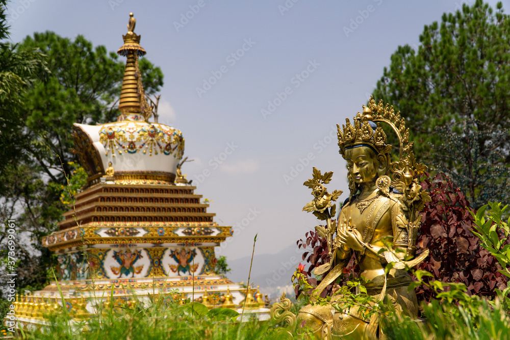 Obraz premium Nepal Kathmandu the Kopan monastery, views and details