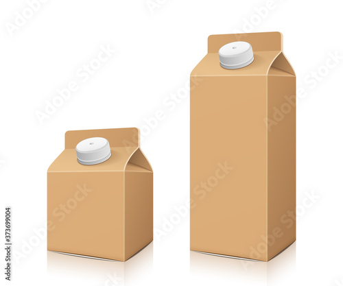 Milk brown box packaging, two size template design collections, isolated on white background Eps 10 vector illustration