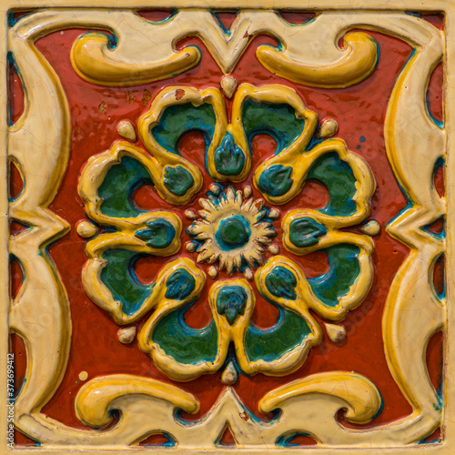 Ethnic, east style wall ceramic tile, art painting