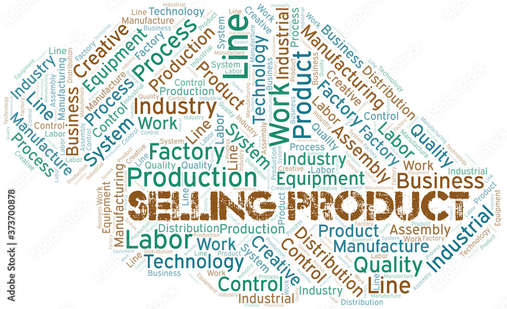 Selling Product word cloud create with text only.