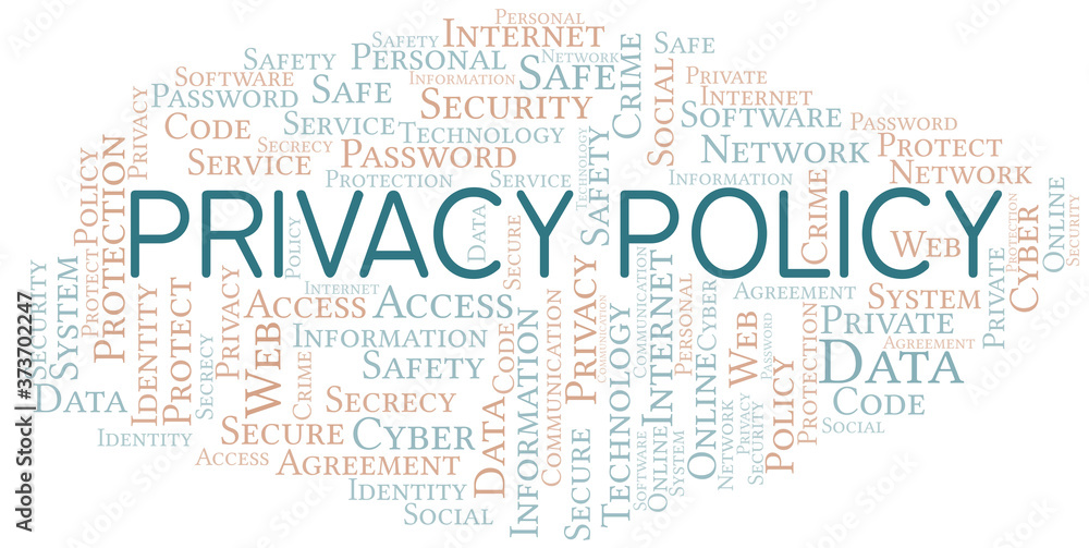 Fototapeta premium Privacy Policy vector word cloud, made with text only.