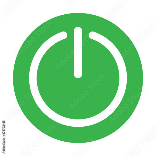 Icono del botón de encendido verde. On Off Botones Ilustración. Símbolo de inicio. Logotipo de cierre. Señal de cierre de sesión. Aislado. Variaciones photo