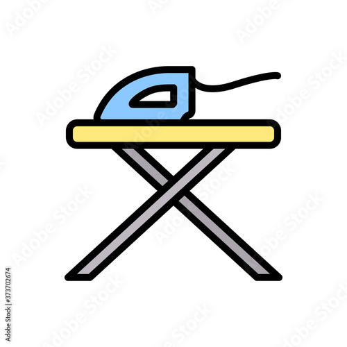 Iron board iron icon. Simple color with outline vector elements of laundry icons for ui and ux, website or mobile application