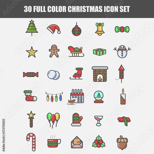 simple set of christmas icon set
