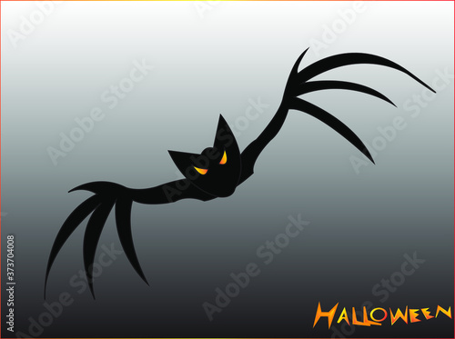 Black bats gray background on halloween.