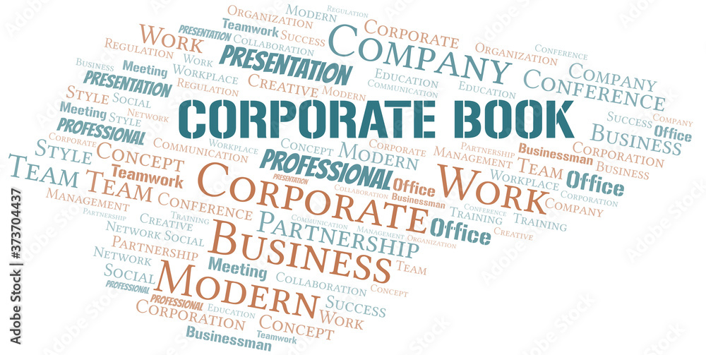 Fototapeta premium Corporate Book vector word cloud, made with text only.