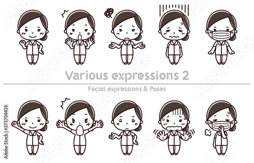 Facial expressions & Poses set / Various expressions2 / Nurse