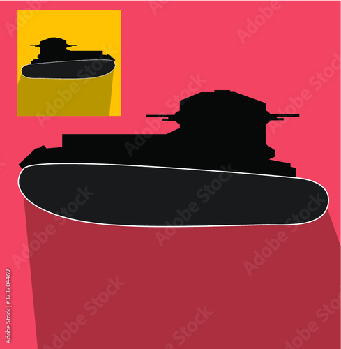 World war I military tank icon 