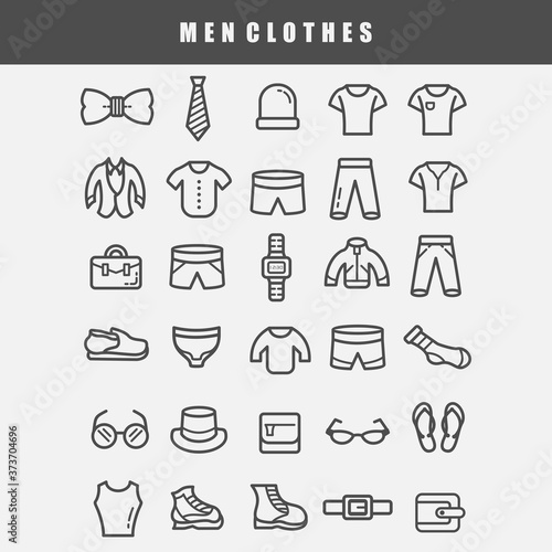 men clothes icon set
