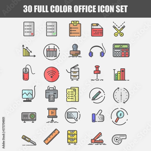 simple set office icon set