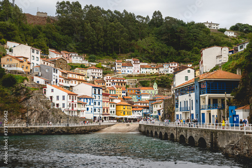 Small Fishing Village named Cudillero in Asturias, Spain