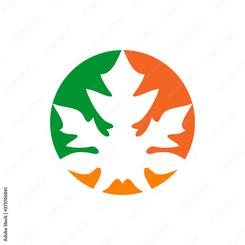 Papaya leaf logo design template Papaya leaf logo design template