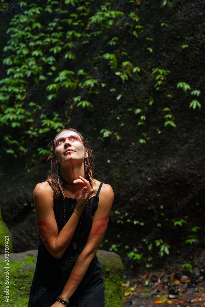 Portrait of a girl with war paint.
Woman and nature. Portrait of a girl with war paint.
Woman and nature.
