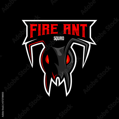 ant mascot logo design vector with modern illustration concept style for badge, emblem and t shirt printing. fire ant illustration for sport and e-sport team.