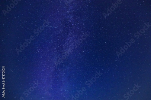 Milky way starry sky with stars over Siberia in Russia