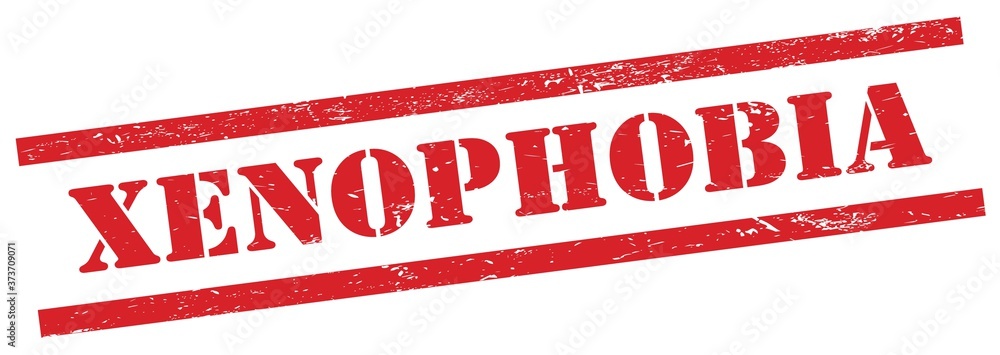 XENOPHOBIA red grungy rectangle stamp. XENOPHOBIA red grungy rectangle stamp.