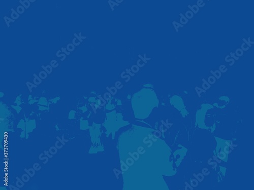 global business concept,Blue abstract background  with people by art effect.