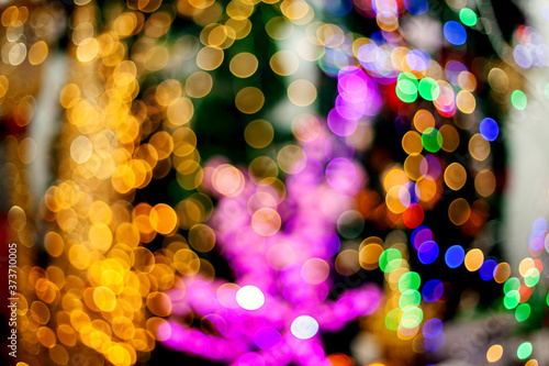 Bokeh lights background. Abstract multicolored light. Christmas concept
