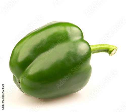 sweet green pepper, paprika, isolated on white background