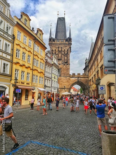 Canvas Print square in prague