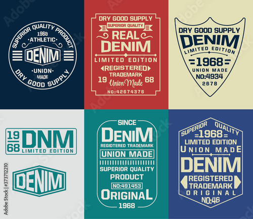 Vintage denim typography, for t-shirt prints and other uses.