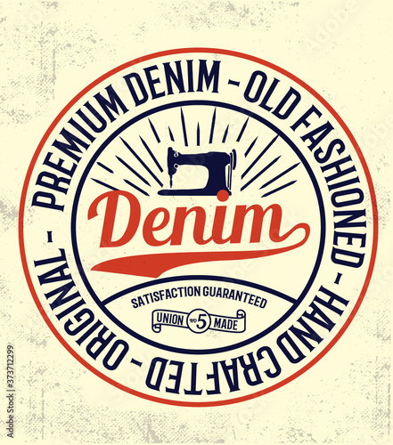 Vintage denim typography, for t-shirt prints and other uses.