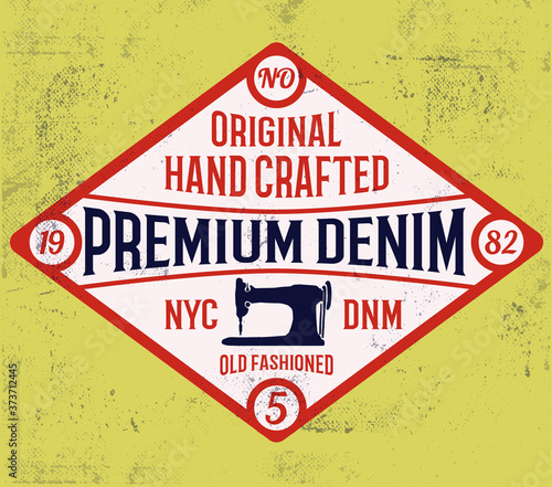 Vintage denim typography, for t-shirt prints and other uses.