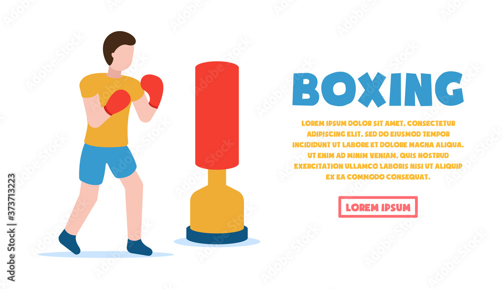 Boxing vector concept. Healthy lifestyle. Professional sports. A man in