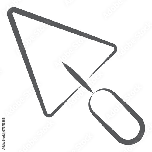 
A digging tool icon, line design of trowel  
