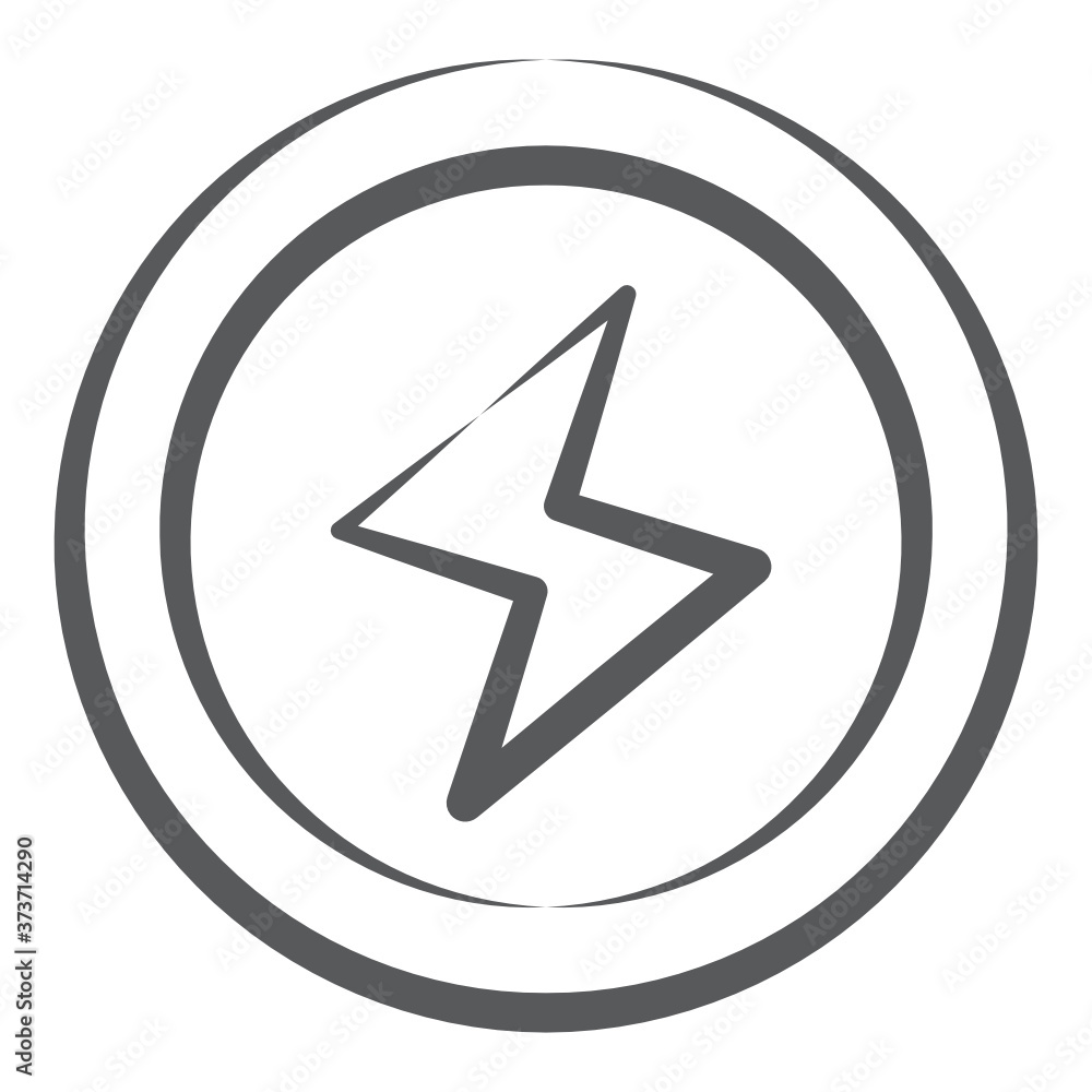 An icon of lightning bolt in line vector design
An icon of lightning bolt in line vector design