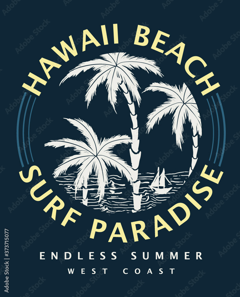 Obraz premium Summer theme vector graphics for t-shirt prints posters and other uses.