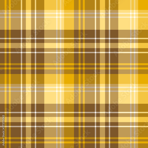 Creative plaid pattern in brown, yellow and white colors.
