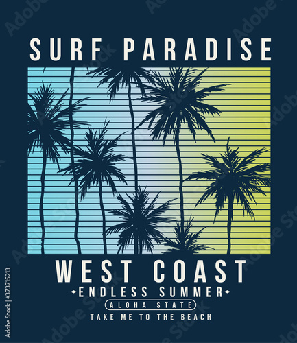 Summer theme vector graphics for t-shirt prints posters and other uses.