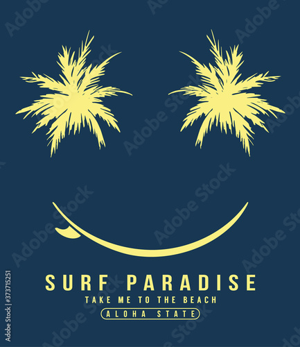 Summer theme vector graphics for t-shirt prints posters and other uses.