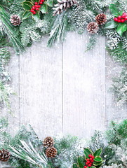 Christmas and New Year background with fir branches