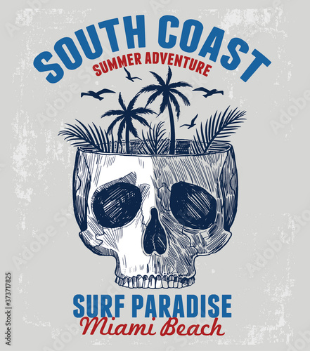 Summer theme vector graphics for t-shirt prints posters and other uses.