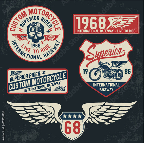 Motorcycle theme vector  typography and illustrations, for  t-shirt prints and other uses.